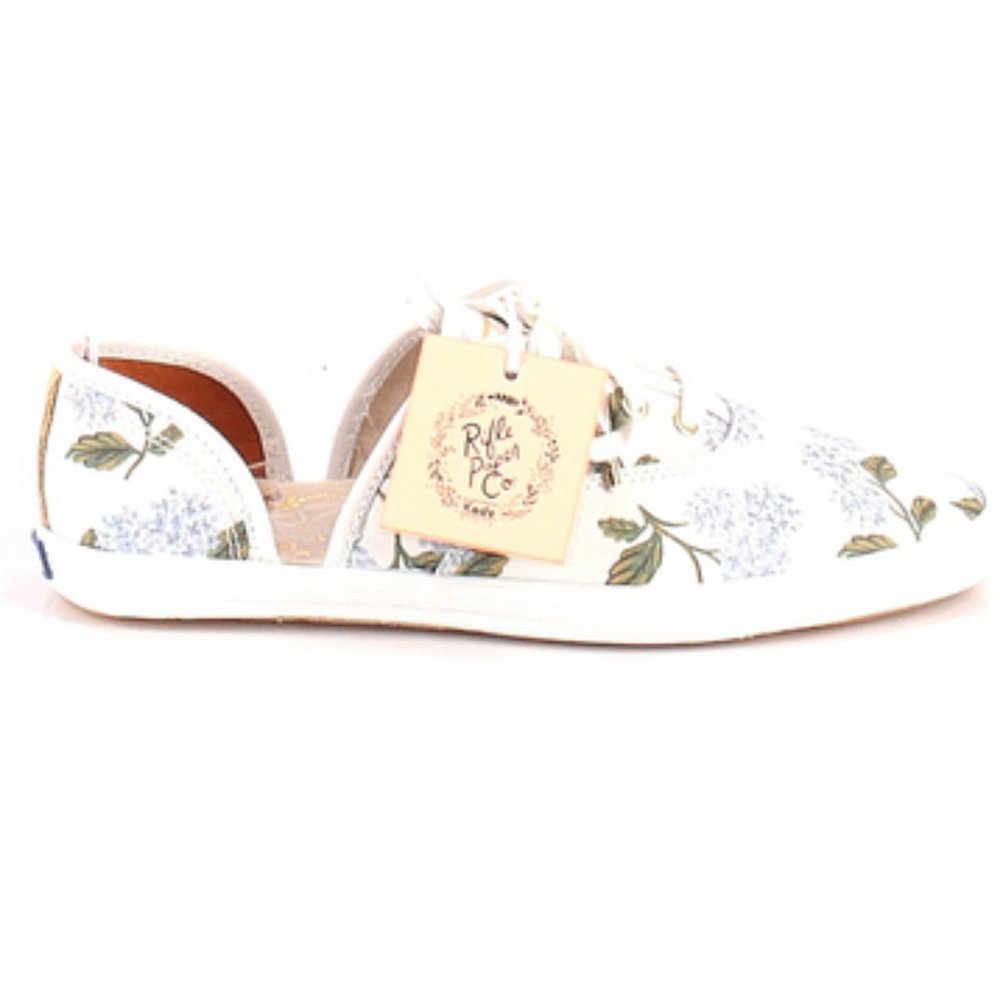 Blue Floral  Lace Up Shoes
